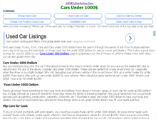 Tablet Screenshot of 1000dollarautos.com